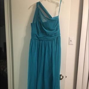 Teal One Shoulder Dress
